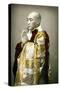 Portrait of a Shinto Priest, C.1880-null-Stretched Canvas