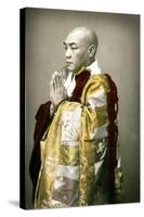 Portrait of a Shinto Priest, C.1880-null-Stretched Canvas