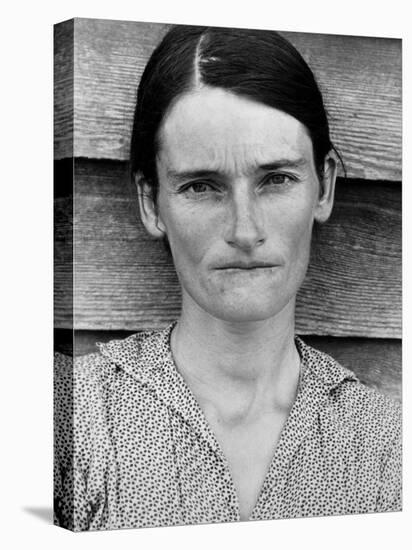 Portrait of a Solemn Annie Mae Gudger, Sharecropper's Wife, in Hale County-Walker Evans-Stretched Canvas