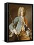 Portrait of a Sportsman Holding a Gun with a Hound-Jean-Baptiste Oudry-Framed Stretched Canvas