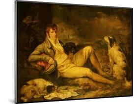 Portrait of a Sportsman, Traditionally Identified as Colonel Thornton, with His Two Spaniels-George Morland-Mounted Giclee Print