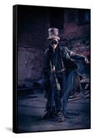 Portrait Of A Steampunk Man In The Ruins-prometeus-Framed Stretched Canvas