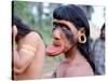 Portrait of a Suya Indian Man with Lip Plate, Brazil, South America-Robin Hanbury-tenison-Stretched Canvas