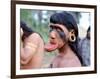 Portrait of a Suya Indian Man with Lip Plate, Brazil, South America-Robin Hanbury-tenison-Framed Photographic Print