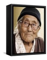 Portrait of a Tibetan Woman, Mcleod Ganj, Dharamsala, Himachal Pradesh State, India-Jochen Schlenker-Framed Stretched Canvas