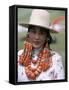 Portrait of a Tibetan Woman Wearing Jewellery Near Maqen, Qinghai Province, China-Occidor Ltd-Framed Stretched Canvas