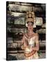 Portrait of a Traditional Cambodian Apsara Dancer, Cambodia-Gavin Hellier-Stretched Canvas