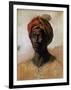 Portrait of a Turk in a Turban, circa 1826-Eugene Delacroix-Framed Giclee Print