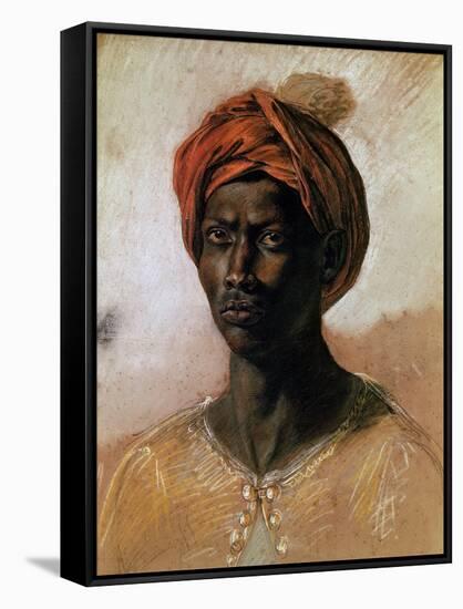 Portrait of a Turk in a Turban, circa 1826-Eugene Delacroix-Framed Stretched Canvas