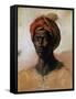 Portrait of a Turk in a Turban, circa 1826-Eugene Delacroix-Framed Stretched Canvas