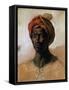 Portrait of a Turk in a Turban, circa 1826-Eugene Delacroix-Framed Stretched Canvas