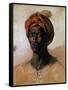 Portrait of a Turk in a Turban, circa 1826-Eugene Delacroix-Framed Stretched Canvas