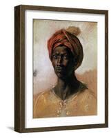 Portrait of a Turk in a Turban, circa 1826-Eugene Delacroix-Framed Giclee Print