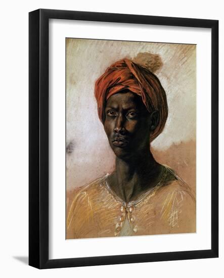 Portrait of a Turk in a Turban, circa 1826-Eugene Delacroix-Framed Giclee Print