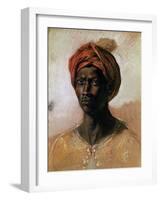 Portrait of a Turk in a Turban, circa 1826-Eugene Delacroix-Framed Giclee Print