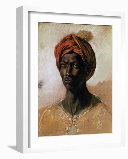 Portrait of a Turk in a Turban, circa 1826-Eugene Delacroix-Framed Giclee Print