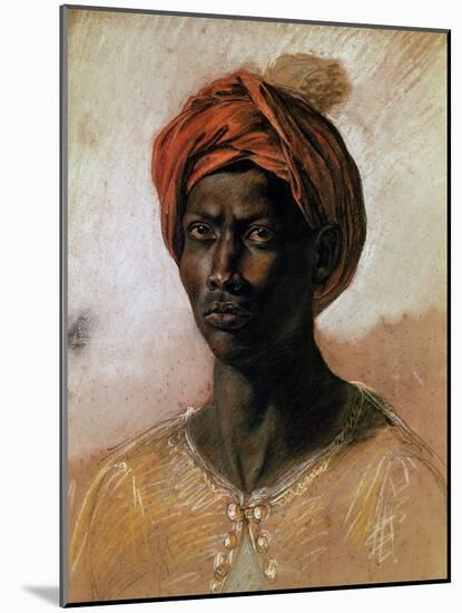 Portrait of a Turk in a Turban, circa 1826-Eugene Delacroix-Mounted Giclee Print