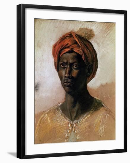 Portrait of a Turk in a Turban, circa 1826-Eugene Delacroix-Framed Giclee Print