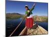 Portrait of a Uros Indian Woman on a Traditional Reed Boat, Lake Titicaca, Peru-Gavin Hellier-Mounted Photographic Print