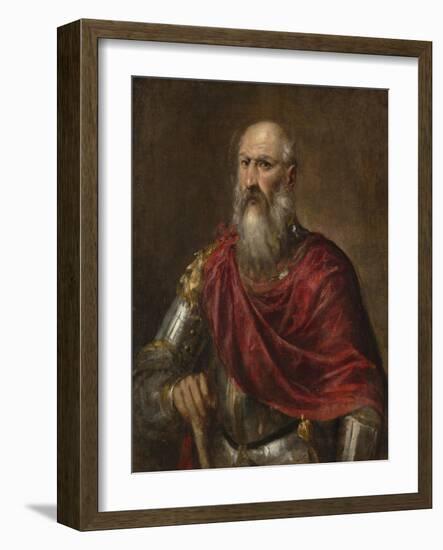 Portrait of a Venetian Admiral, Possibly Francesco Duodo-Titian (Tiziano Vecelli)-Framed Giclee Print