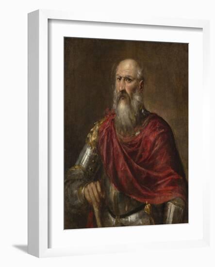 Portrait of a Venetian Admiral, Possibly Francesco Duodo-Titian (Tiziano Vecelli)-Framed Giclee Print