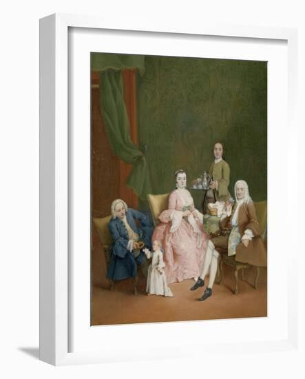 Portrait of a Venetian Family with a Manservant Serving Coffee-Pietro Longhi-Framed Art Print