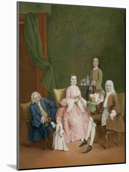Portrait of a Venetian Family with a Manservant Serving Coffee-Pietro Longhi-Mounted Art Print