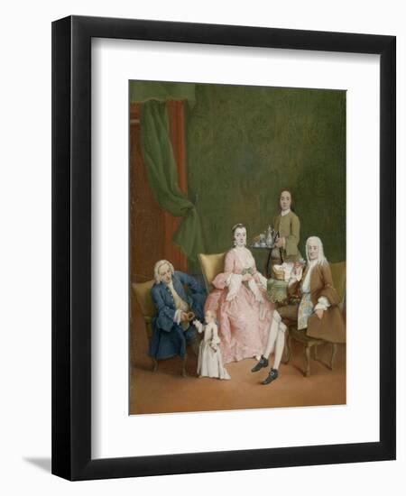 Portrait of a Venetian Family with a Manservant Serving Coffee-Pietro Longhi-Framed Art Print