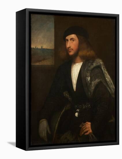 Portrait of a Venetian Nobleman-Giovanni de Busi Cariani-Framed Stretched Canvas