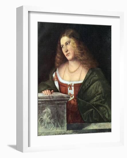 Portrait of a Woman, 1485-1547-Giovanni Cariani-Framed Giclee Print