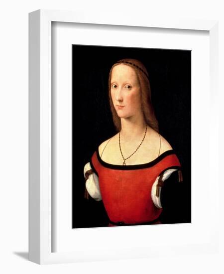 Portrait of a Woman, 1500s-Lorenzo Costa-Framed Giclee Print