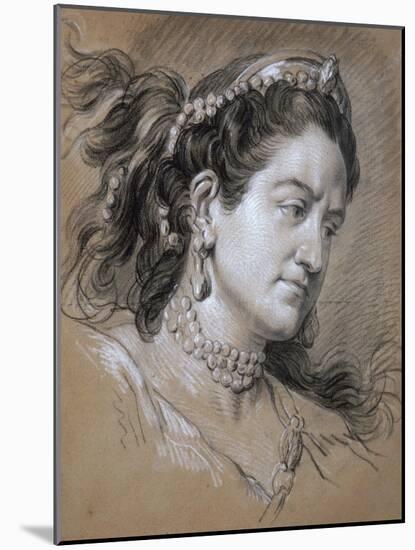 Portrait of a Woman, 18th Century-Jean Baptiste Van Loo-Mounted Giclee Print