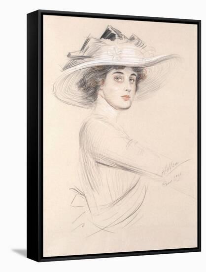 Portrait of a Woman, 1909-Paul Cesar Helleu-Framed Stretched Canvas