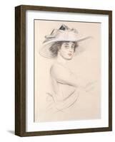 Portrait of a Woman, 1909-Paul Cesar Helleu-Framed Giclee Print