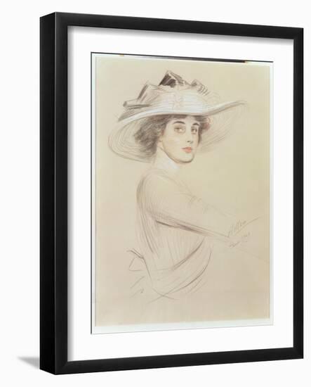 Portrait of a Woman, 1909-Paul Cesar Helleu-Framed Giclee Print