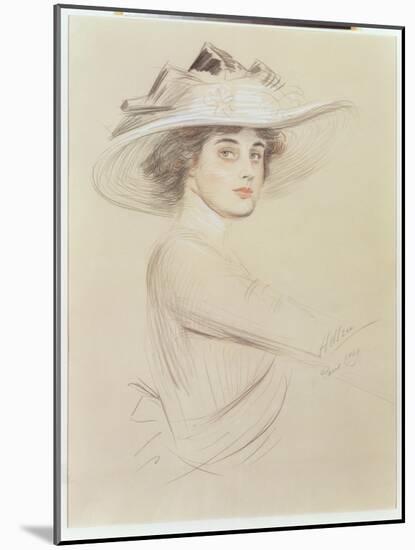 Portrait of a Woman, 1909-Paul Cesar Helleu-Mounted Giclee Print