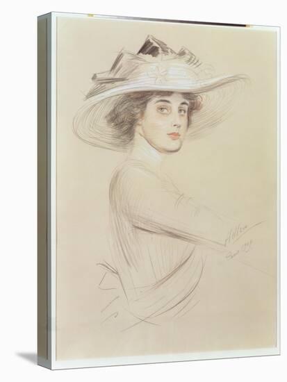 Portrait of a Woman, 1909-Paul Cesar Helleu-Stretched Canvas