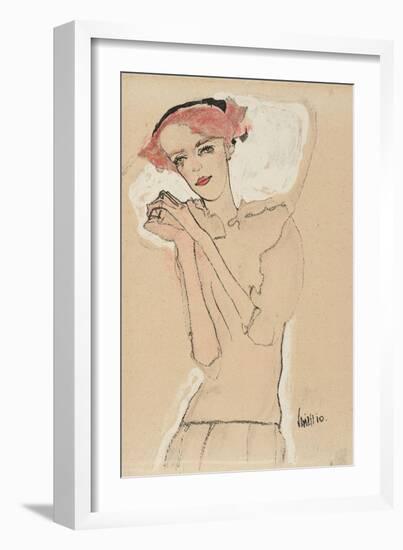 Portrait of a Woman, 1910-Egon Schiele-Framed Giclee Print