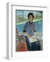 Portrait of a woman at a window, 1993-John Stanton Ward-Framed Giclee Print