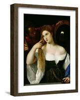 Portrait of a Woman at Her Toilet, 1512-15-Titian (Tiziano Vecelli)-Framed Giclee Print