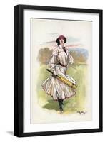 Portrait of a Woman Cricketer-null-Framed Giclee Print