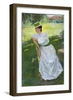 Portrait of a Woman (En Plein Ai), 1899-Sergei Arsenyevich Vinogradov-Framed Giclee Print