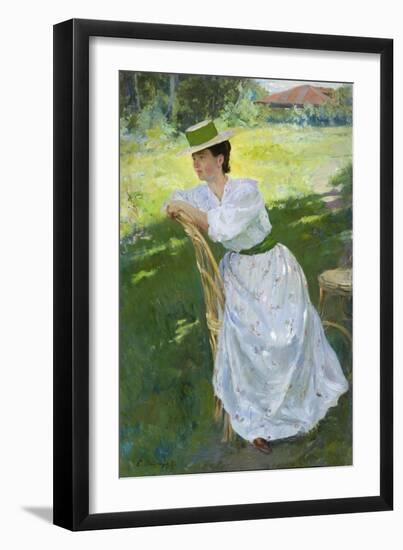Portrait of a Woman (En Plein Ai), 1899-Sergei Arsenyevich Vinogradov-Framed Giclee Print