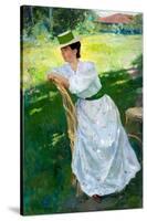 Portrait of a Woman (En Plein Air) - Vinogradov, Sergei Arsenyevich (Arsenevich) (1869-1938) - 1899-Sergei Arsenevich Vinogradov-Stretched Canvas