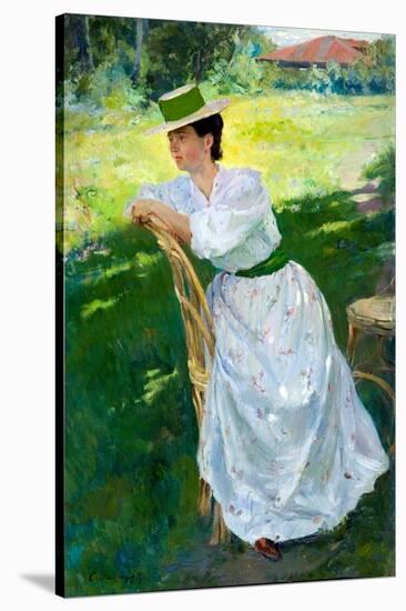 Portrait of a Woman (En Plein Air) - Vinogradov, Sergei Arsenyevich (Arsenevich) (1869-1938) - 1899-Sergei Arsenevich Vinogradov-Stretched Canvas