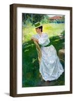 Portrait of a Woman (En Plein Air) - Vinogradov, Sergei Arsenyevich (Arsenevich) (1869-1938) - 1899-Sergei Arsenevich Vinogradov-Framed Giclee Print