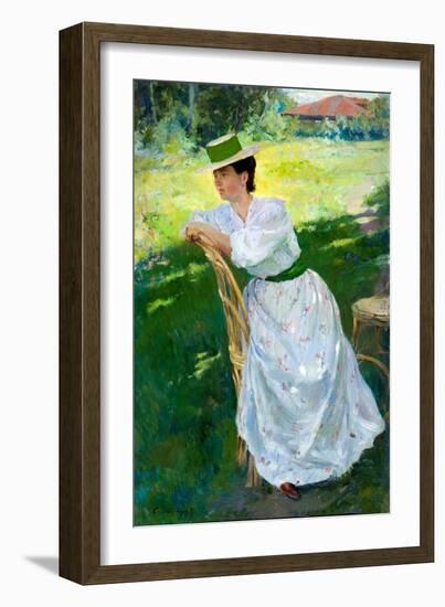 Portrait of a Woman (En Plein Air) - Vinogradov, Sergei Arsenyevich (Arsenevich) (1869-1938) - 1899-Sergei Arsenevich Vinogradov-Framed Giclee Print