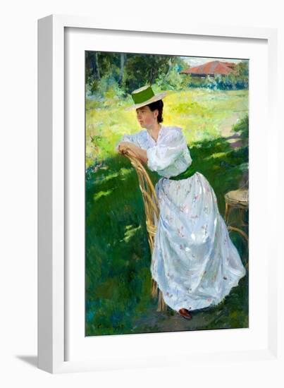 Portrait of a Woman (En Plein Air) - Vinogradov, Sergei Arsenyevich (Arsenevich) (1869-1938) - 1899-Sergei Arsenevich Vinogradov-Framed Giclee Print