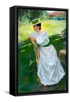 Portrait of a Woman (En Plein Air) - Vinogradov, Sergei Arsenyevich (Arsenevich) (1869-1938) - 1899-Sergei Arsenevich Vinogradov-Framed Stretched Canvas