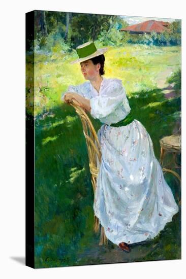 Portrait of a Woman (En Plein Air) - Vinogradov, Sergei Arsenyevich (Arsenevich) (1869-1938) - 1899-Sergei Arsenevich Vinogradov-Stretched Canvas